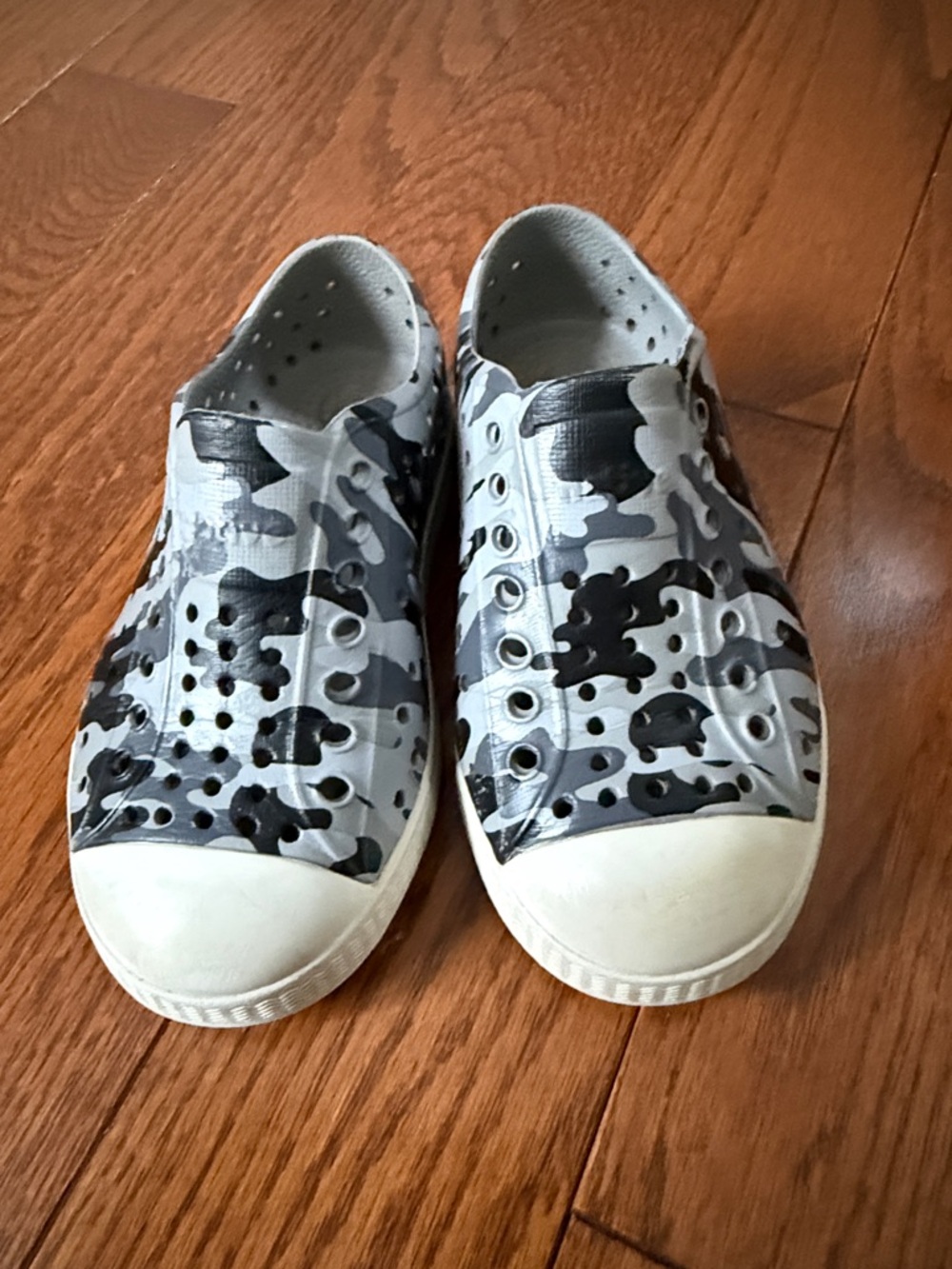 Native Kids Grey & Black Camo Slip-On Water Shoes